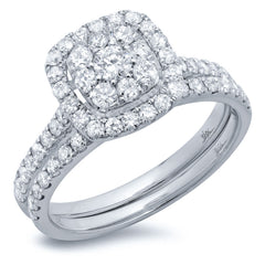 1.10ct 14k White Gold Diamond Wedding Set
