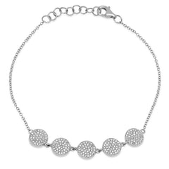 0.46ct 14k White Gold Diamond Pave Circle Bracelet