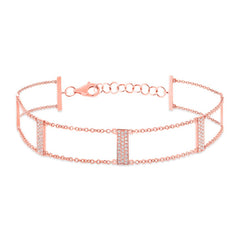 0.40ct 14k Rose Gold Diamond Ladder Bracelet