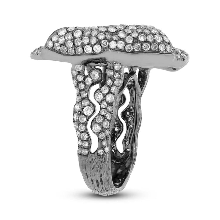 4.37ct 18k Black Rhodium Gold Fancy Diamond Ring