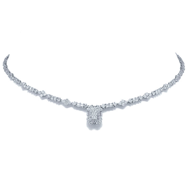 5.44ct 18k White Gold Diamond Necklace