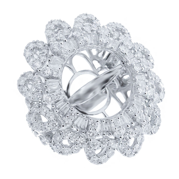 3.52ct 18k White Gold Diamond Semi-mount Ring