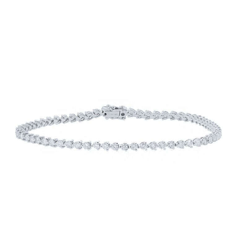3.76ct 18k White Gold Diamond Tennis Bracelet