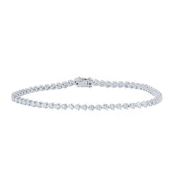3.76ct 18k White Gold Diamond Tennis Bracelet