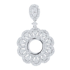 2.37ct 18k White Gold Diamond Semi-mount Pendant