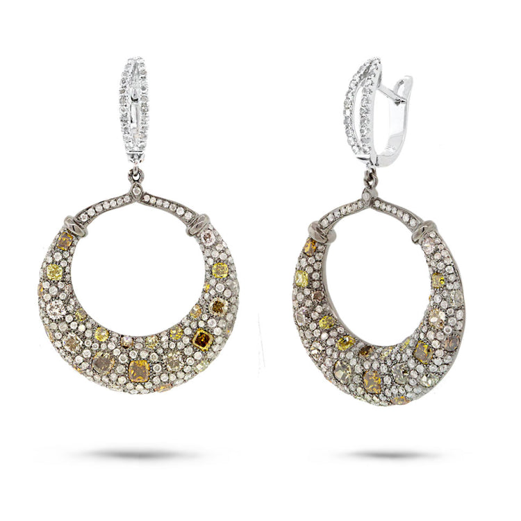 5.75ct 18k Black Rhodium Gold Fancy Color Diamond Earring