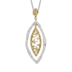 3.76ct 18k Two-Tone Gold Fancy Color Diamond Pendant