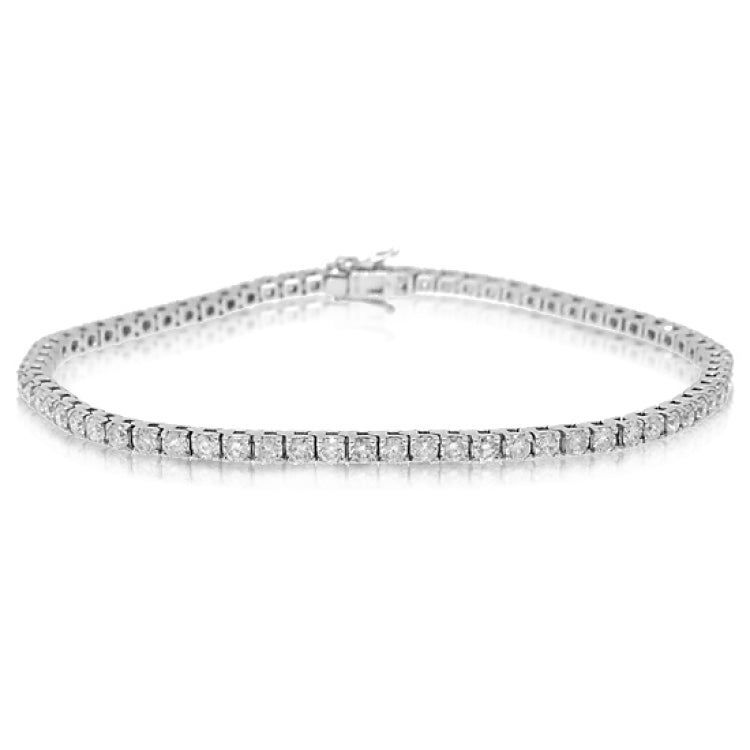 3.02ct 18k White Gold Diamond Tennis Bracelet