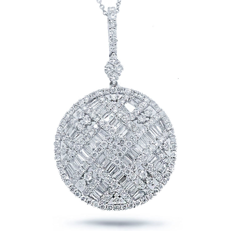 3.72ct 18k White Gold Diamond Pendant