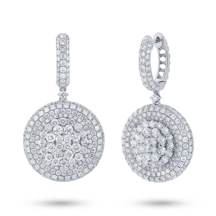 7.43ct 18k White Gold Diamond Pave Earring
