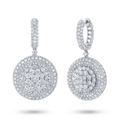 7.43ct 18k White Gold Diamond Pave Earring