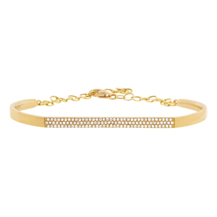 0.30ct 14k Yellow Gold Diamond Pave Bangle