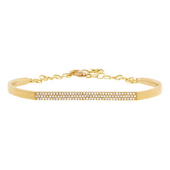 0.30ct 14k Yellow Gold Diamond Pave Bangle