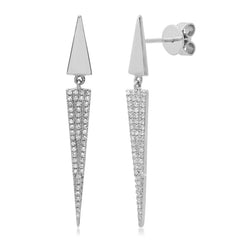 0.22ct 14k White Gold Diamond Pave Triangle Earring