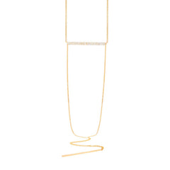 0.18ct 14k Yellow Gold Diamond Pave Lariat Necklace