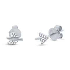 0.05ct 14k White Gold Diamond Arrow Stud Earring
