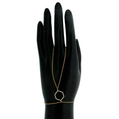 0.13ct 14k Yellow Gold Diamond Hexagon Bracelet