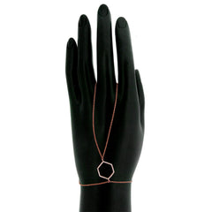 0.13ct 14k Rose Gold Diamond Hexagon Bracelet