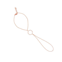 0.13ct 14k Rose Gold Diamond Hexagon Bracelet