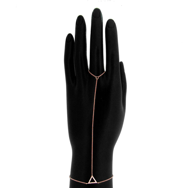 0.07ct 14k Rose Gold Diamond Triangle Bracelet