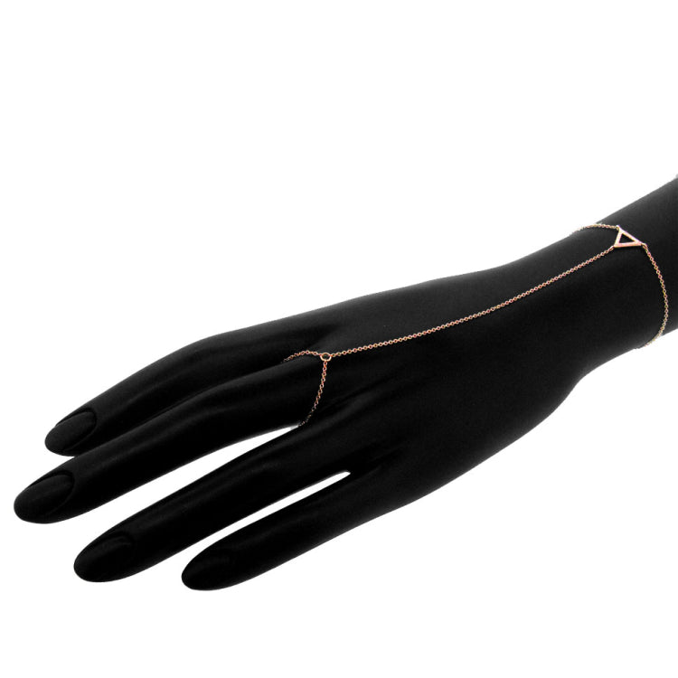 0.07ct 14k Rose Gold Diamond Triangle Bracelet