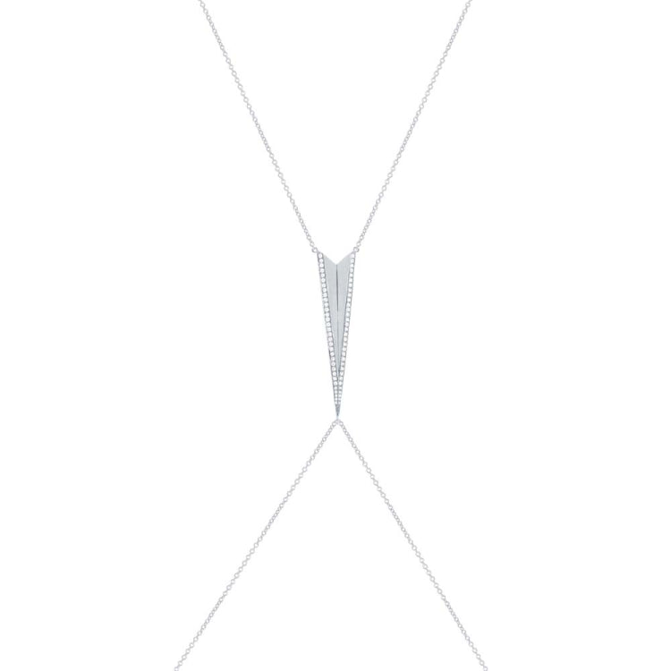 0.43ct 14k White Gold Diamond Body Chain Necklace