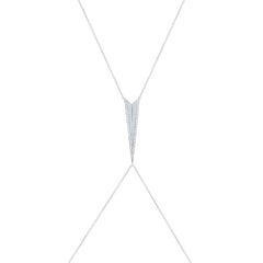 0.43ct 14k White Gold Diamond Body Chain Necklace