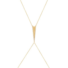 0.43ct 14k Yellow Gold Diamond Body Chain Necklace