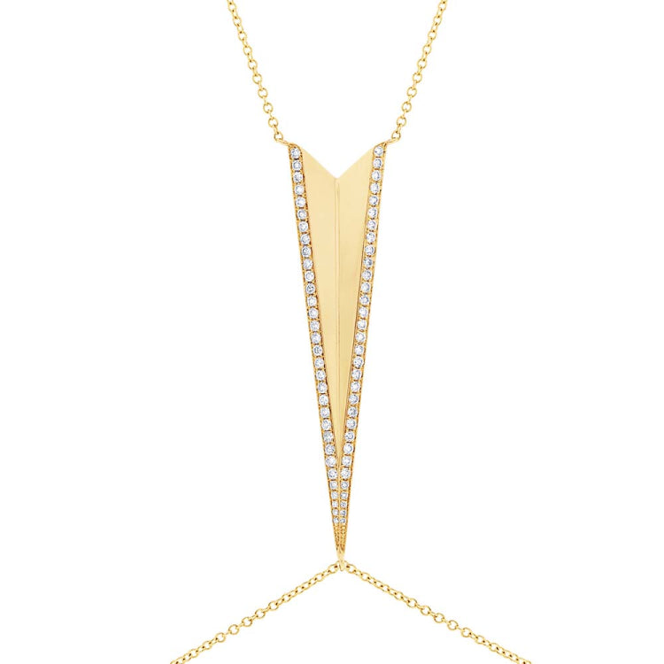 0.43ct 14k Yellow Gold Diamond Body Chain Necklace