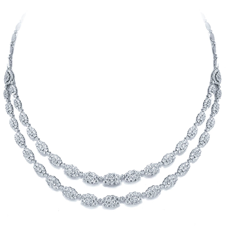 14.47ct 18k White Gold Diamond Necklace