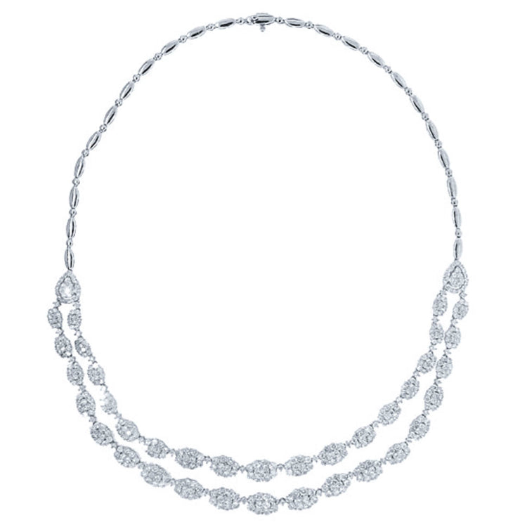 14.47ct 18k White Gold Diamond Necklace
