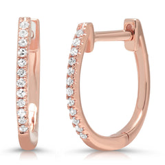 0.08ct 14k Rose Gold Diamond Huggie Earring