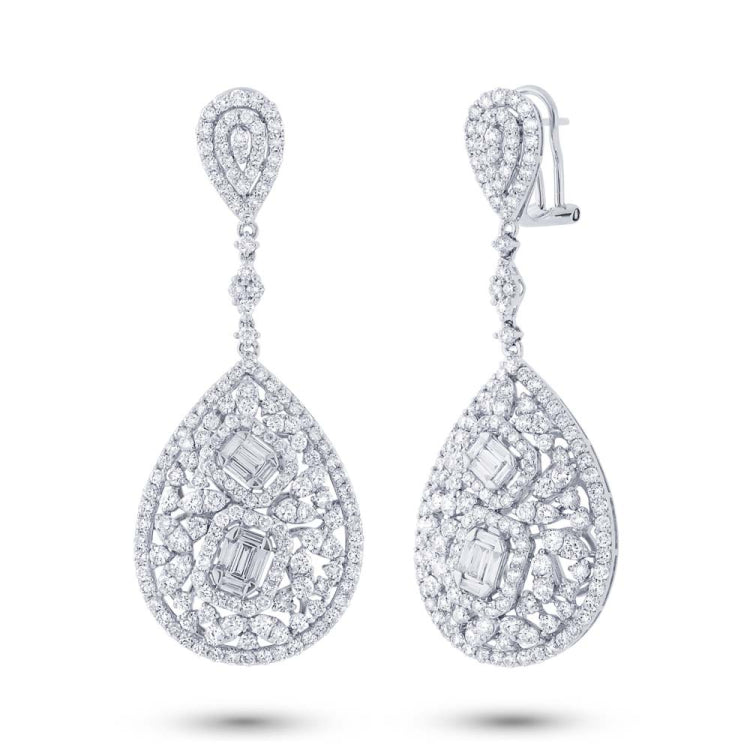 8.29ct 18k White Gold Diamond Earring