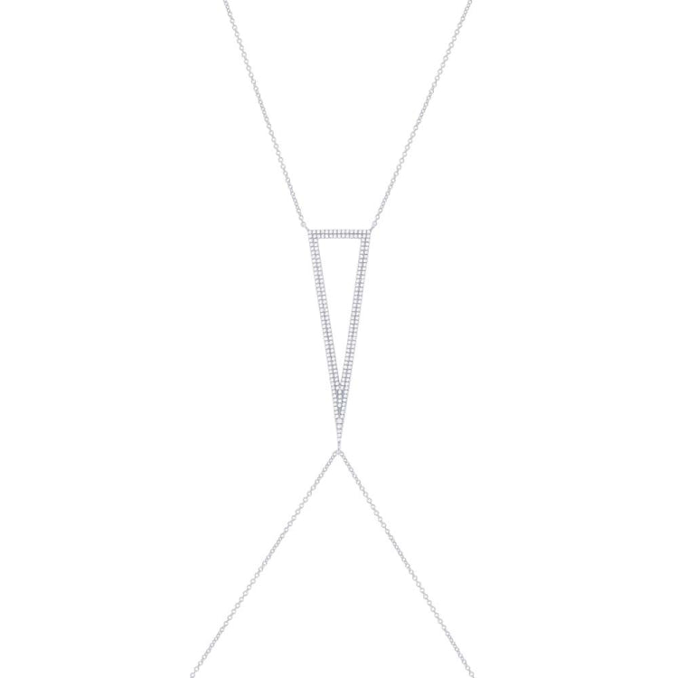 0.49ct 14k White Gold Diamond Body Chain Necklace