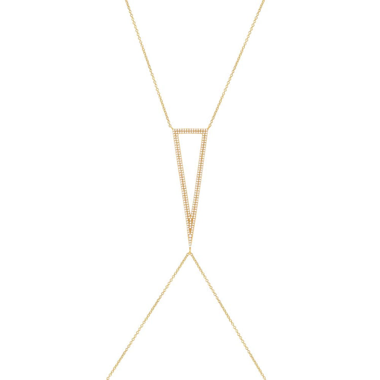 0.49ct 14k Yellow Gold Diamond Body Chain Necklace