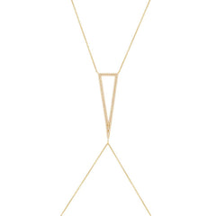 0.49ct 14k Yellow Gold Diamond Body Chain Necklace