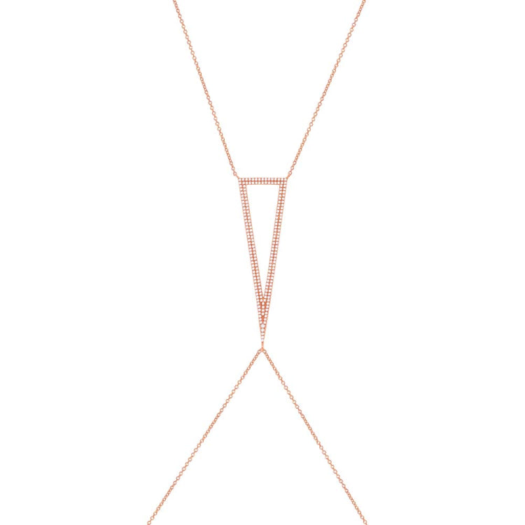 0.49ct 14k Rose Gold Diamond Body Chain Necklace