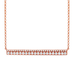 0.34ct 14k Rose Gold Diamond Bar Necklace