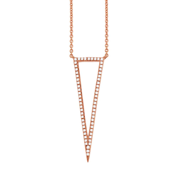 0.20ct 14k Rose Gold Diamond Triangle Necklace