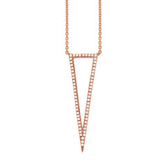 0.20ct 14k Rose Gold Diamond Triangle Necklace