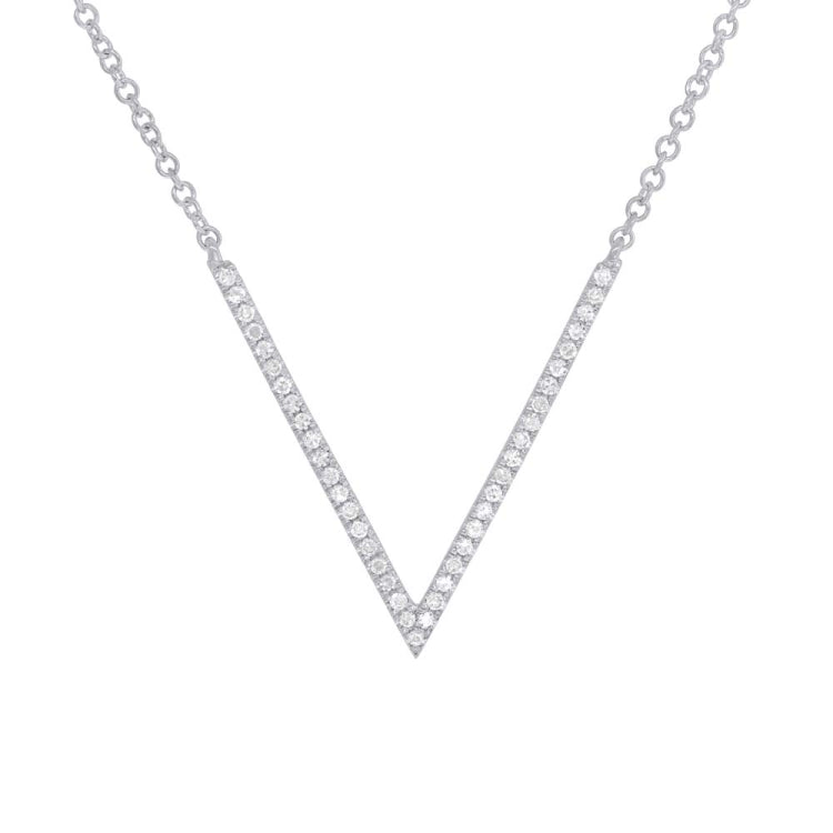 0.12ct 14k White Gold Diamond Necklace