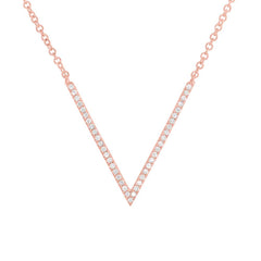 0.12ct 14k Rose Gold Diamond Necklace