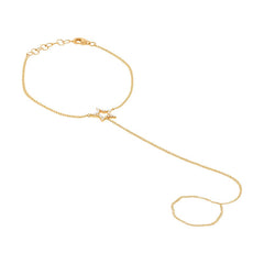 0.08ct 14k Yellow Gold Diamond Star Bracelet