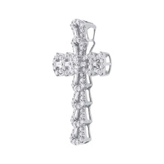 1.28ct 18k White Gold Diamond Cross Necklace