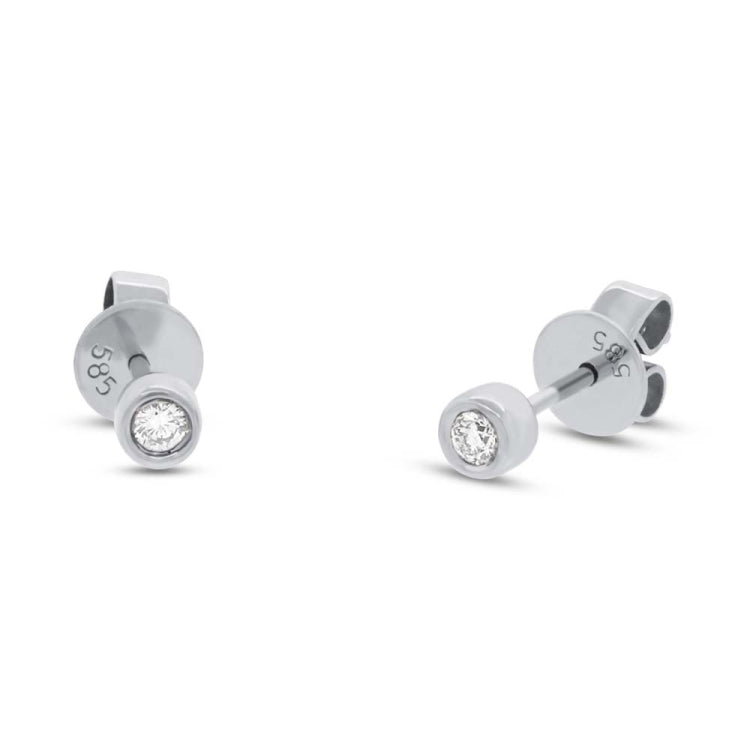 0.07ct 14k White Gold Diamond Stud Earring