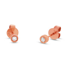 0.07ct 14k Rose Gold Diamond Stud Earring