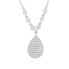 0.26ct 14k White Gold Diamond Pave Necklace
