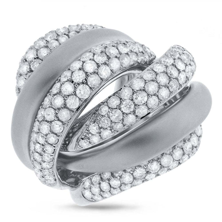 4.15ct 14k White Gold Diamond Bridge Ring