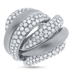 4.15ct 14k White Gold Diamond Bridge Ring