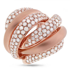 4.15ct 14k Rose Gold Diamond Bridge Ring